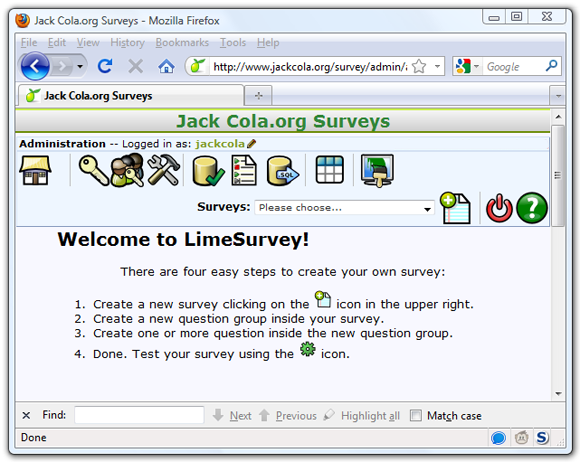 Image result for lime survey admin panel